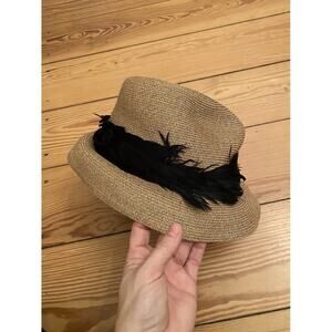 Eugenia Kim Feather Trim Straw Hat